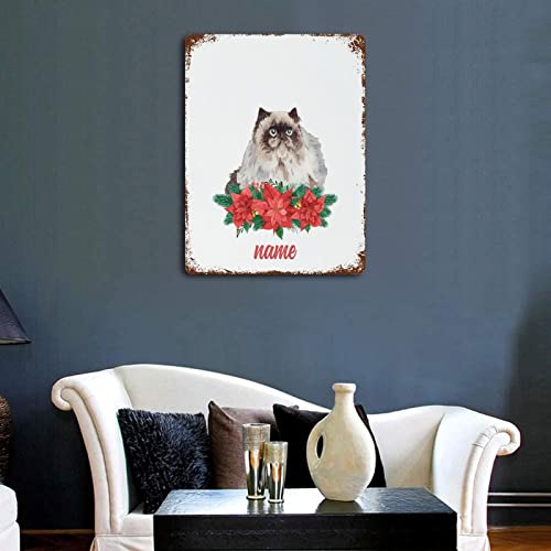 Funny Personalized Name Cat Metal Sign Animals Cats Tin Plaque Plate Retro Vintage Metal Signs Funny Vintage Wall Decor For Home Farmhouse Wall Decoration 12X16 In #TOP2