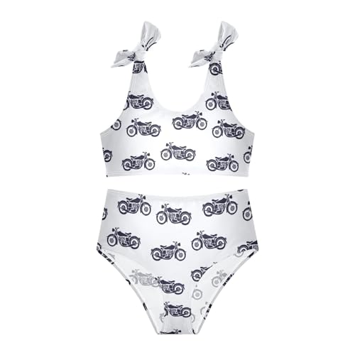 Toddler Girls Bikini Set Motorcycle Swimsuits Kid Bowknot Swimwear 2 Piece Bathing Suit 3-12T3