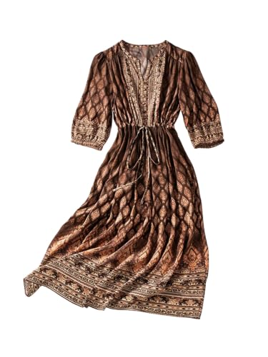 Robe midi en soie HangErFeng 5094 idéale pour vos soirées et cocktails
