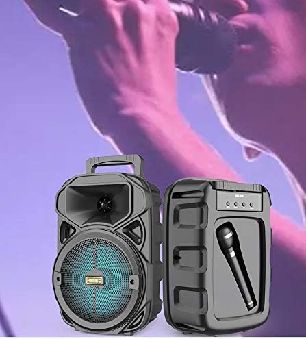 KIMISO KMS-3382 Bluetooth Speaker with included microphone, showing side panel