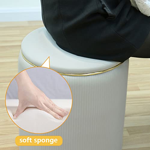 Pouf ottoman portable blanc lin pour éviter les sols rayés