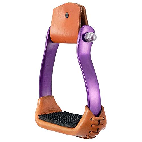 Tough 1 Stirrups Polished Aluminum Barrel Racer Purple 57-99655C