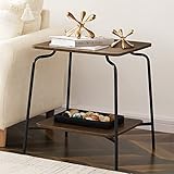 muebles lufe 【Multifunción】50X50x60cm tamaño cómodo hacer que usted puede poner en la sala de estar como mesa auxiliar, o una pequeña mesa de café, por supuesto, también se puede poner en su dormitorio como mesita de noche, también ser una elección correcta.