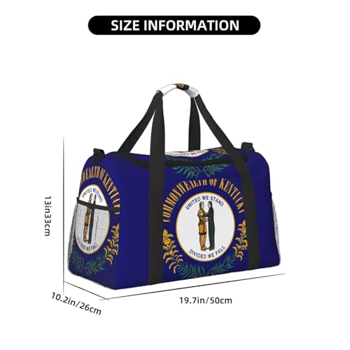 Kentucky State Flag Print Everyday Use Travel Duffle Bag Large Capacity Travel Bag Stylish Functional Bag4
