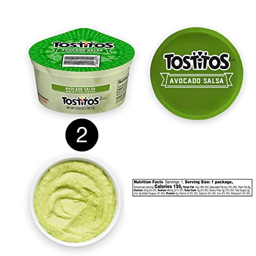 Chip Dip Individual Combo Variety - Nacho Cheese Dip, Chucnky Salsa Dip, Creamy Ranch Dip, Marinara Sauce Dip, Avocado Guacamole Salsa Dip,Office Party, Birthday Party (Crowd Pleaser, 18) #TOP4