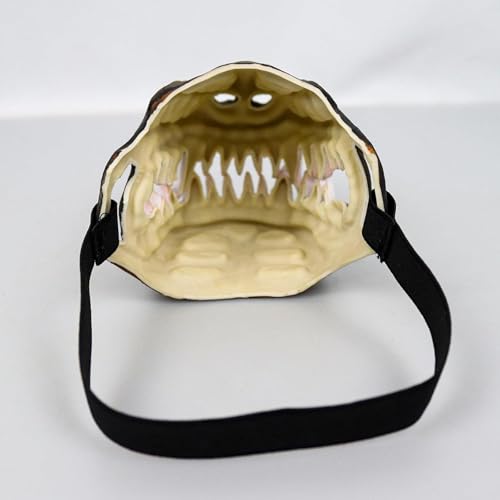 Scary Dog Muzzle for Halloween,Gruseliger Werwolf-Hundemaulkorb mit großen Zähnen – Bunte Zombie-Maske, lustiges Kostüm für Halloween (1 Stück, 32cm)
