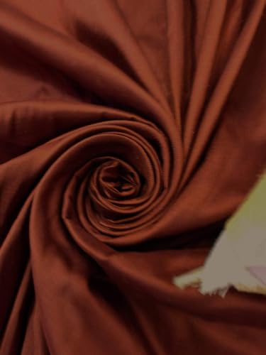 Tissu en soie Dupioni rouille haut de gamme DUP458 largeur 137cm