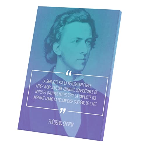 Toile imprimée Chopin poster inspirant de musique pour décoration de salon et bureau 40x56cm