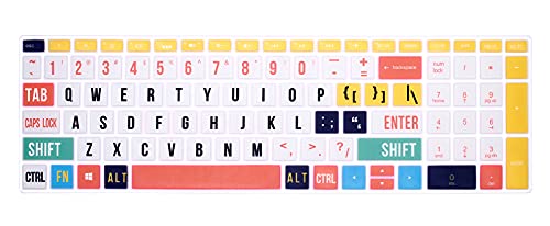 WYGCH Silicone Keyboard Cover Skin for HP Envy x360 15.6 Series /2020 2019 Pavilion 15/ Pavilion x360 15.6 Series/Envy 17 17.3 Series/Laptop 15t 17t 17-ca0011nr 17-by0040nr, Rainbow Font