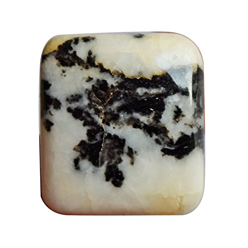 Cabuj�n natural de jaspe de cebra, tama�o 21 x 19 x 5 mm, blanco y negro a rayas, suministros artesanales, AG-7655