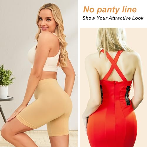 Nalwort Women's Slip Shorts for Under Dresses High Waisted Seamless Smooth Shorts 3 Pack2
