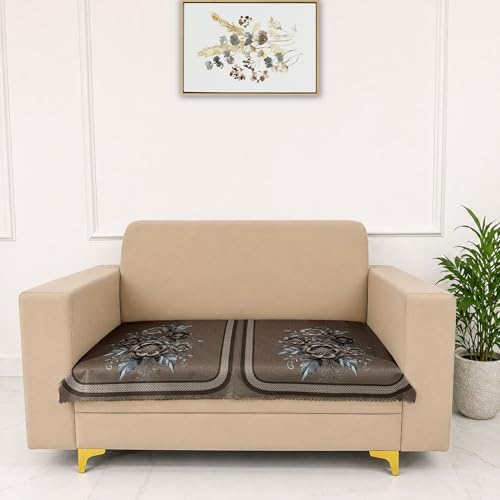 Image of Homerz Premium Waterproof Jasmine Joe Sofa Seat Cover - Floral Printed Sofa Protector | Non-Slip, Washable & Durable Sofa Protector (Mouse, 2 Seater)