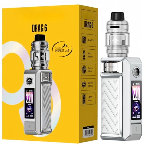 For VOOPOO Drag 6 Kit 2pcs 2200mAh battery 5ml UFORCE-X Tank II No Nicotine