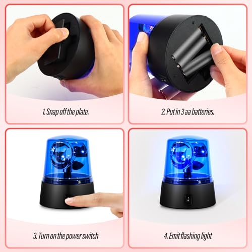 Image of 1PCS Blue 360 Degree Rotating Strobe Light, Flashing Police Light Disco Bar Party Decorative Light