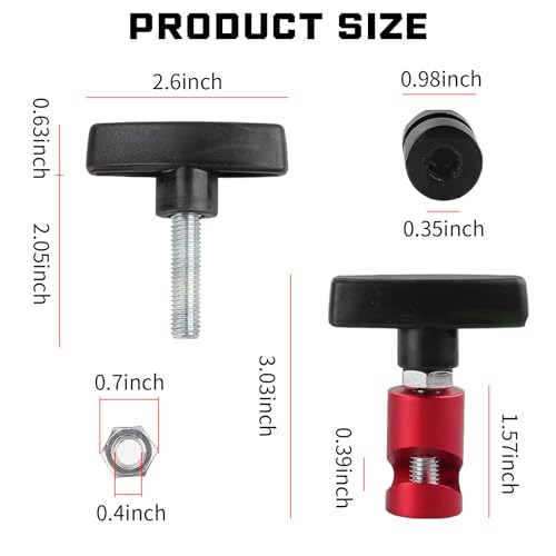 Nowkont Pack-2 Car Hood Prop Rod Tool Struts Clamp, Vehicle Support Rod Retainer, Universal Snap-on Anti-Pinch Automotive Suppor Accessories (Red) - Thumbnail 2
