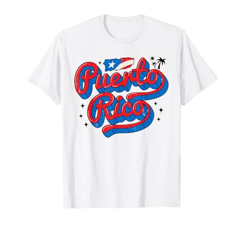Puerto Rico Flag Hispanic Heritage Month Boricua Rican Retro T-Shirt