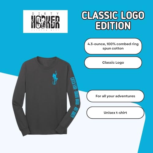 Dirty Hooker Fishing Gear, Longsleeve Tee with Classic Light Blue Logo3