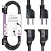 Digital Energy 3Prong 6 Foot Long Extension Cords Two Pack - 6ft Black 3 Prong Single Outlet Heavy Duty Grounded Extension Cords, UL Listed!