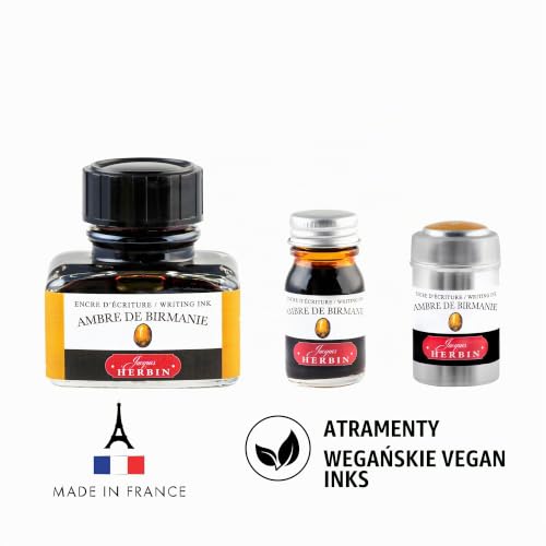 Jacques Herbin 13041T - Atrament 30 ml, kolor bursztynu birmańskiego