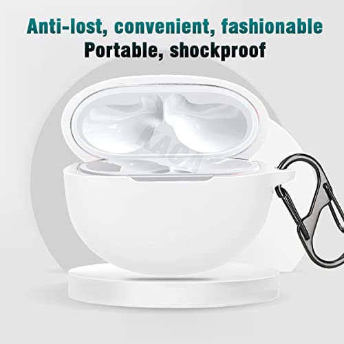 Image of KACA Protective Shockproof Silicone Cover Case with Buckle Compatible with Huawei Freebuds 4i (White)