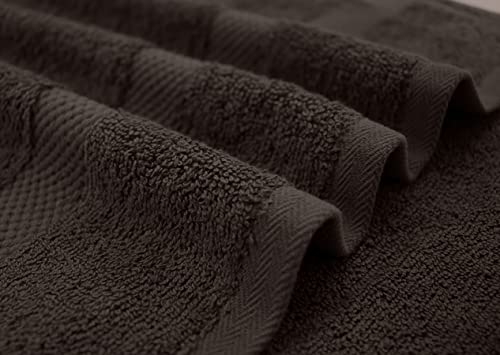 Image of DAN RIVER Bath Towels Set of 4, 27 x 54 Inches, 100% Cotton, Larger & Lighter Weight, Quicker to Dry, Super Soft and Absorbent, Ideal Bathroom Towels for Daily Use, Brown