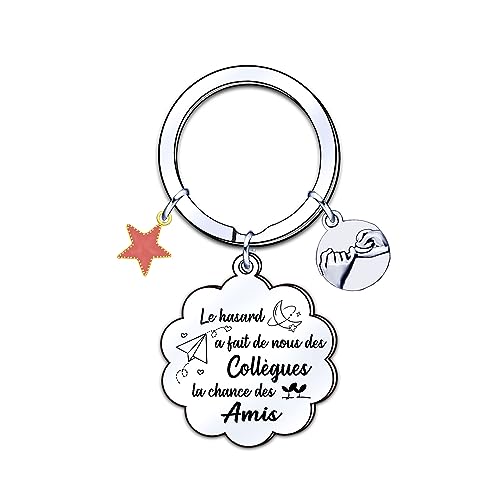 ZYMGUO Porte-Clef Collègue de Travail - Cadeau d'Adieu Amie, Porte-Clefs Personnalisé pour Meilleure Amie, Anniversaire