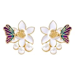 Purple Butterfly -White Flower