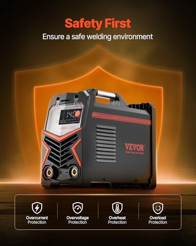 Bild 3 - VEVOR WIG-Schweißgerät, 200 A 6-in-1-Aluminium-Schweißgerät (LED-Anzeige) – AC WIG/DC WIG/AC Pulse WIG/DC Pulse WIG/Spot WIG/MMA (Stick), elektrisches Schweißgerät mit synergetischer Steuerung IGBT