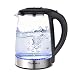 Topwit Electric Kettle Water Heater Boiler, Glass Cordless Tea Kettle 2 Liter with LED Light, Stainless Steel Inner Lid and Bottom, Fast Heating with Auto Shut-Off and Boil Dry Protection