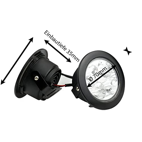 BLUTECH 2 x 4 CRED LED Tagfahrlichter rund Ø 70-90 mm. ECE R87 mit Steuerung uns StVO Zulassung