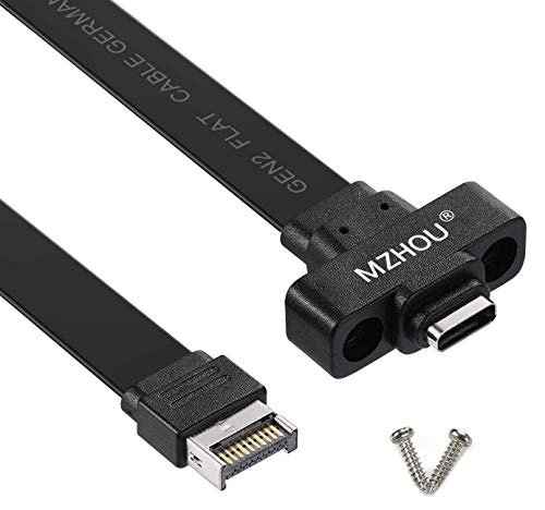 Image of USB 3.1 Type C Front Panel Header Extension Cable 57 cm, Type E to Type C Gen 2 Speed up to 10 Gbps Internal Adapter Cable, With Mount Screw (0.5m)