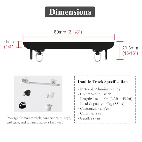 Tringle à rideaux double coulissement fluide rail plafond robuste