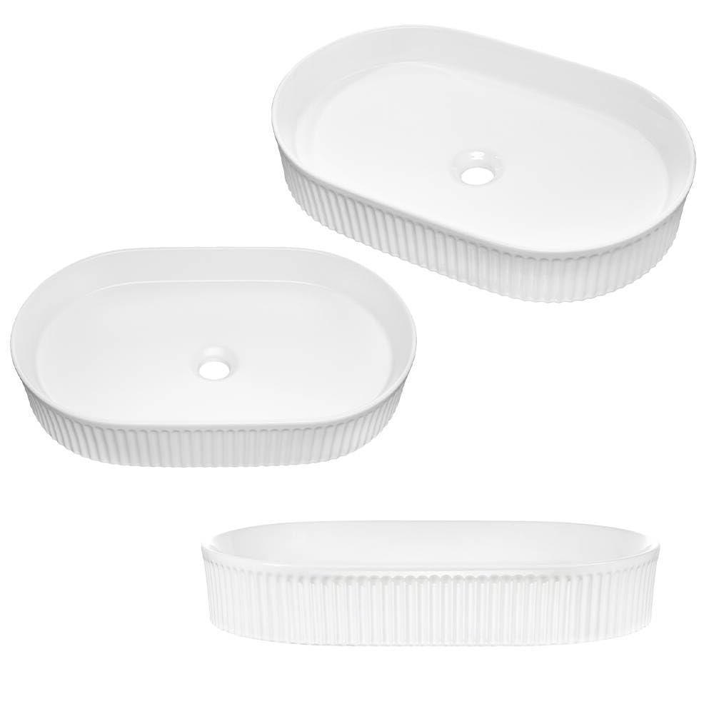 [en.casa] Mueble de Baño con Lavabo Newport Armario Baño con 2 Cajones + Encimera de 80 cm + Lavabo de Cerámica Instalación Mural 80x71x40 cm MDF - Efecto Roble/Blanco