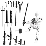 YUPZAR 1 Pieza Figura de Acción 3D Invencible + Paquete de Armas Añadido, Figura con Múltiples Articulaciones, Decoración de Escritorio, Con Tipos de Armas Tipos de Manos, Para Niños Adultos (Blanco)