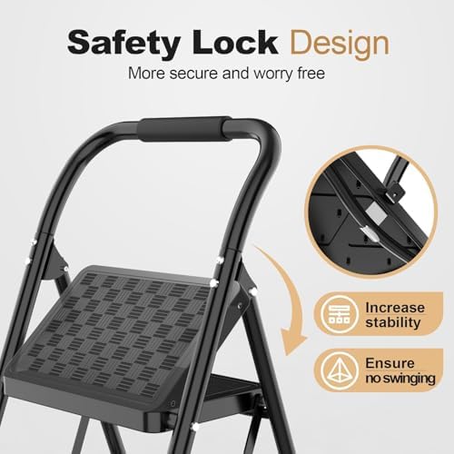 HBTower 2 Step Ladder, Step Stool for Adults - 2