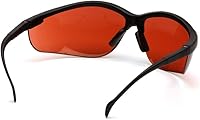 Vista 4 de Pyramex Venture II Safety Eyewear, Indoor/Outdoor Mirror Anti-Fog Lens Lente de bronce con bloqueo solar/marco negro