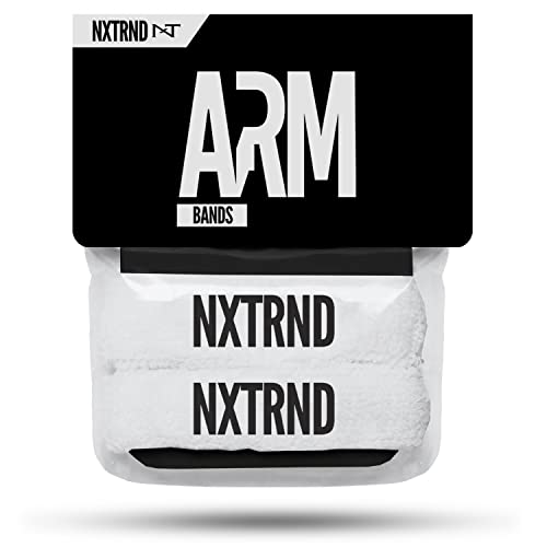 Nxtrnd Bicep Bands For Football, Slim Arm Sweat Bands, Sold As A Pair (White) #TOP2