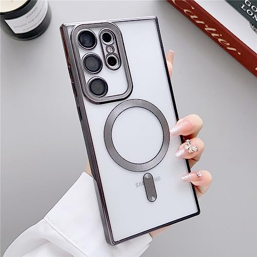 Étui magnétique Samsung S23 Plus avec protège-objectif mat noir par ENILSA