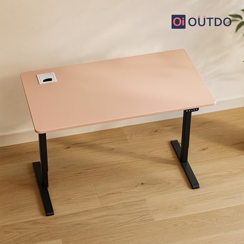 Image of Flexpro Sit-Stand Smart Desk | Clay Finish Tabletop | Electric Height Adjustable Table for Work from Home and Office | Ergonomic Design
