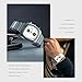 Fashion Business Square Mens Watches Luminous Waterproof Quartz Watch with Calendar & Chronograph - Stylish Gold & Silver Wristwatch Stainless Steel Band (Silver White)