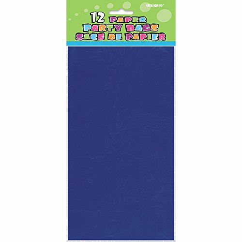 Vibrant Royal Blue Paper Party Bags (Pack of 12) - Premium Quality, Perfect for Celebrations & Gifts