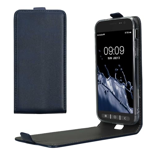 kwmobile Schutzhülle kompatibel mit Samsung Galaxy Xcover 4 / 4S - Hülle Handy - Flip Case Handyhülle Dunkelblau
