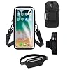 Phone Holder for Running Armband,Small Crossbody Bags for Women Men Kids,3 in 1 Phone Sports Armband Sleeve+Slim Fanny Pack Waist Bag Fit iPhone,Hiking,Walking,Workout,Exercise,Gym,Runners