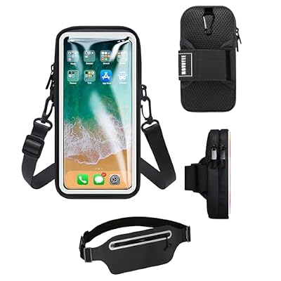 Phone Holder for Running Armband,Small Crossbody Bags for Women Men Kids,3 in 1 Phone Sports Armband Sleeve+Slim Fanny Pack Waist Bag Fit iPhone,Hiking,Walking,Workout,Exercise,Gym,Runners