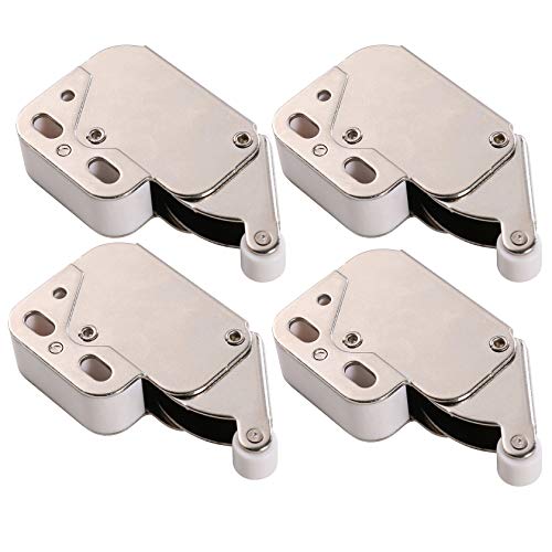 HWMATE Push to Open Touch Release Lock Spring Loaded Mini Latch for Kitchen Cabinet Cupboard Wardrobe Door (4 Pack)