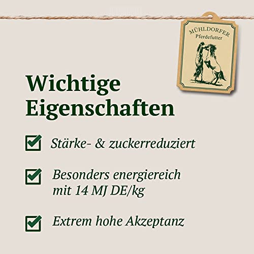 Mühldorfer iQ Active² - 20 kg - Getreidefreies Pferdefutter - Hochenergetisch - Speziell für Leistung, Zucht & Sport
