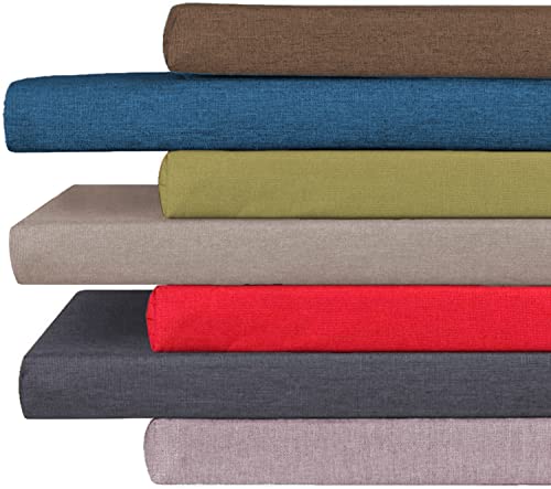 Waigg Kii Coussin de banc 2 ou 3 places - 3 ou 5 cm - 80/100/120 cm - Idéal pour banc de salle à manger, balancelle, terrasse (70 x 30 x 3 cm, beige) Cover