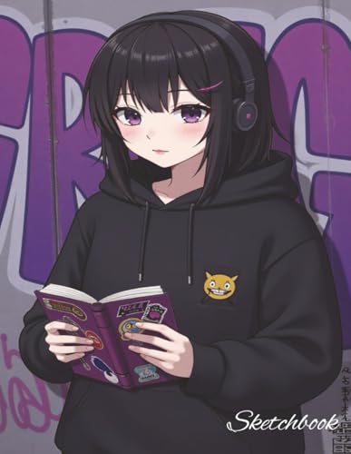 Emo Budget Babe – Dark Aesthetic Anime Sketchbook for Teens: Grunge Notebook with Androgynous Character (200 Blank Pages, Softcover) image 2