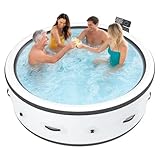 SHUMIAO Spa Gonflable Portable pour 4 à 6 Personnes, avec 150 Jets d'air Et 1 Couverture Thermique. Idéal pour Terrasse, Jardin Et Extérieur, Dimensions : 206 Cm X 71 cm