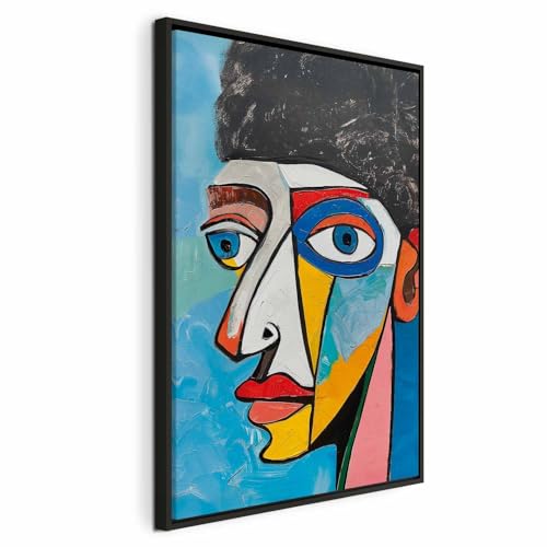murando - Quadro in Rilievo Acrilico Volto Colorato Cubista 60x90 cm 1 Pezzo Stampa su Tela Strutturata Verticale AI - Quadri Moderni Soggiorno - Stampe Casa Moderno - Dipinta a Mano h-C-10073-b-a